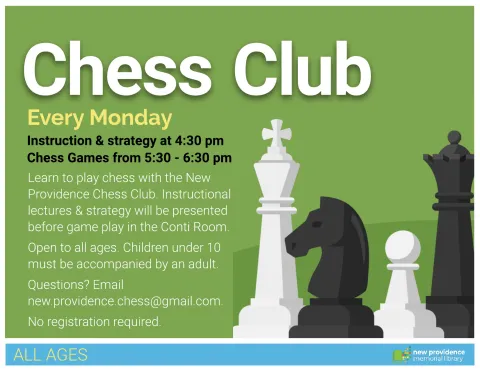 Play Chess every Monday with the NP Chess Club.
