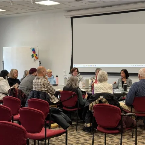 photograph of a book club meeting