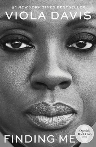 The cover of Finding Me is a photograph of the face of Viola Davis