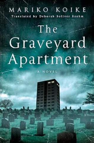 The cover of The Graveyard Apartment shows an apartment building in a cemetery.