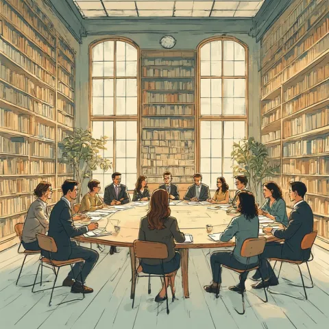 group of people around a conference table