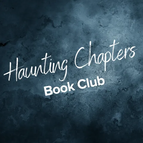 The words Haunting Chapters Book Club on a dark backround