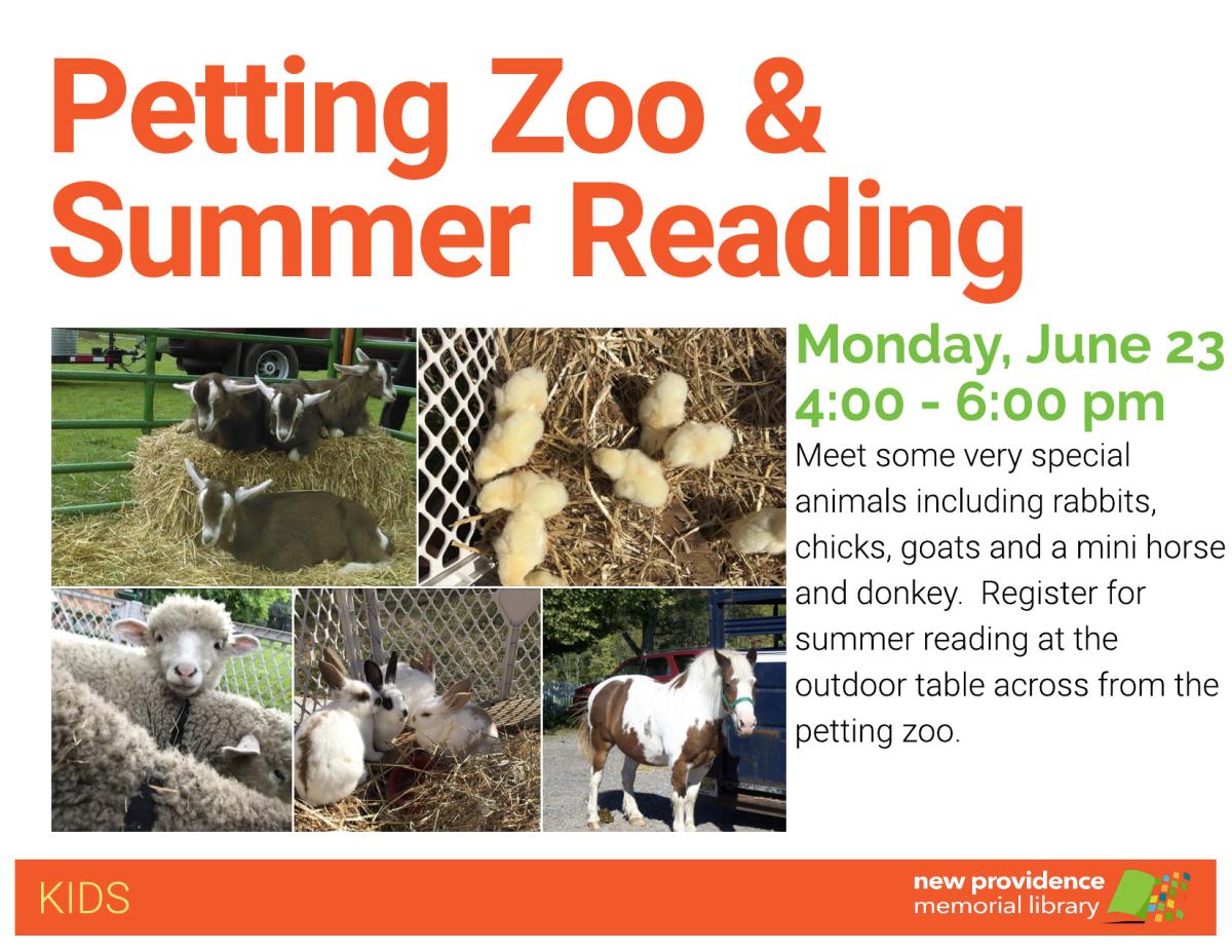 Meet some special animals and sign up for summer reading - all outside!