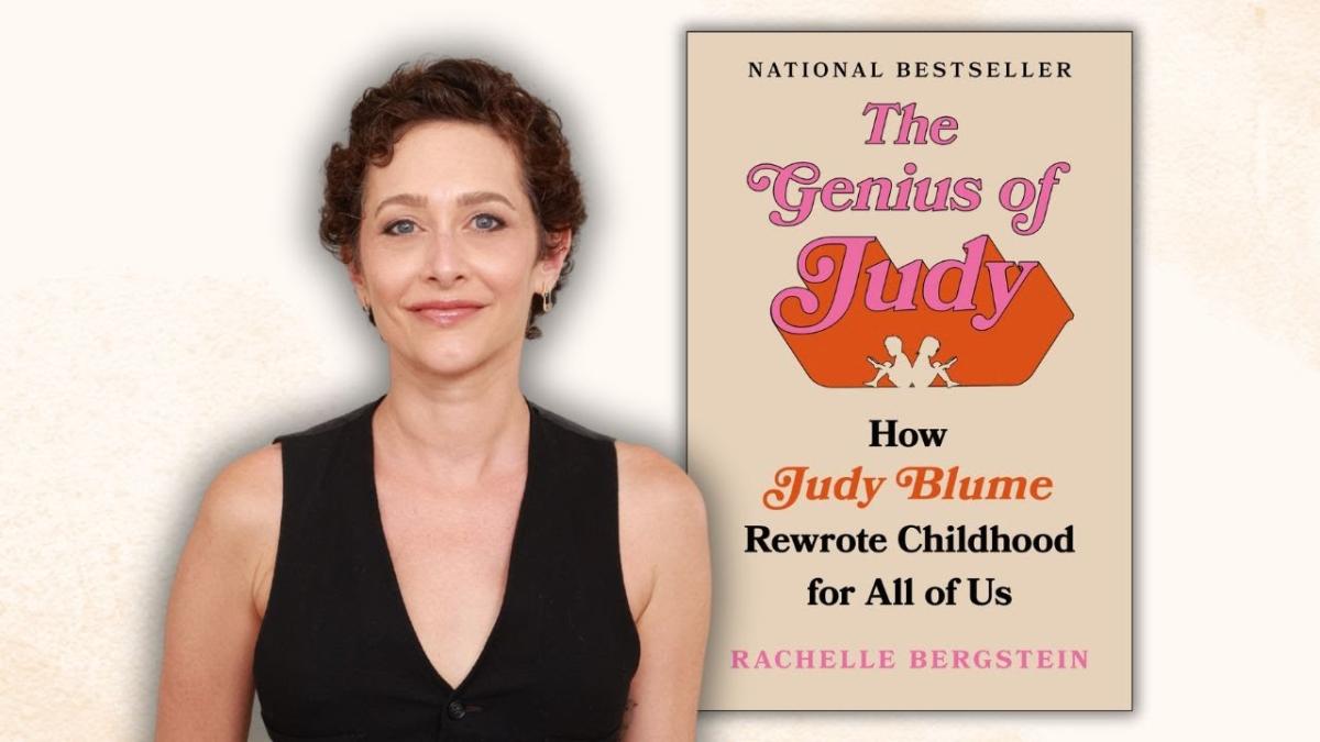 photograph of Rachelle Bergstein and her book The Genius of Judy