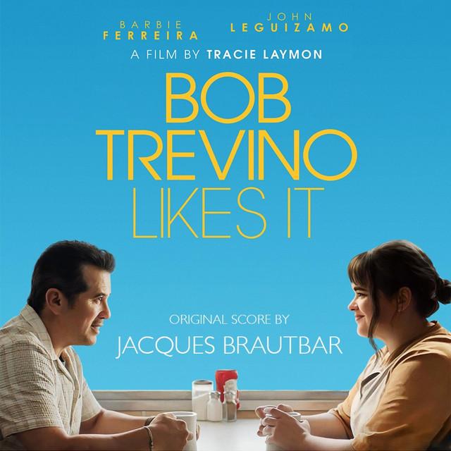 The cover of Bob Trevino Likes It shows a man and a woman facing each other at a table.