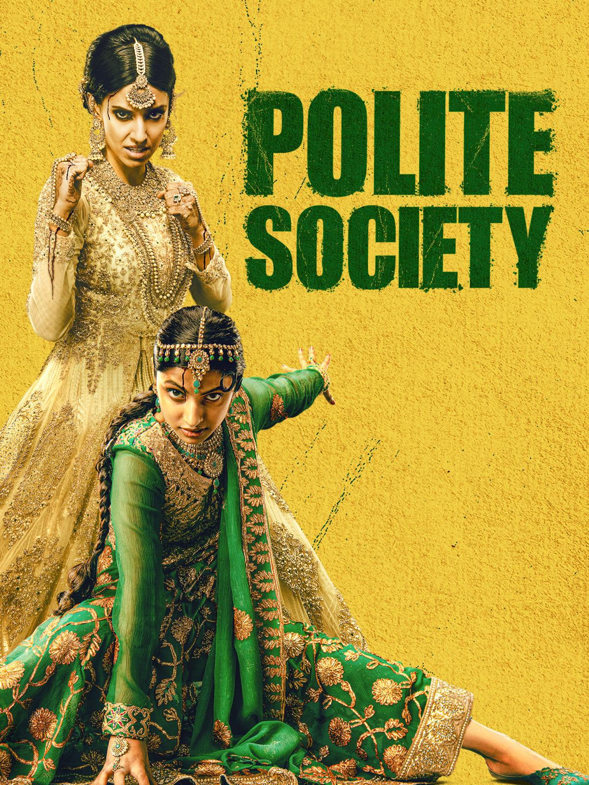 The image of two very well-dressed women in martial arts poses.