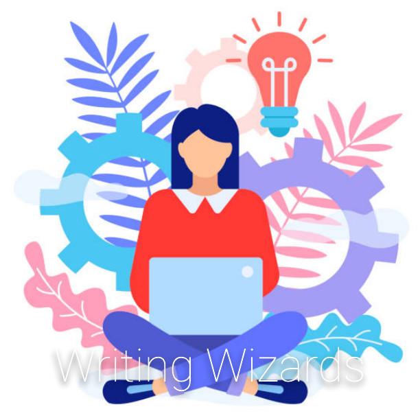 Graphic of girl writing on laptop