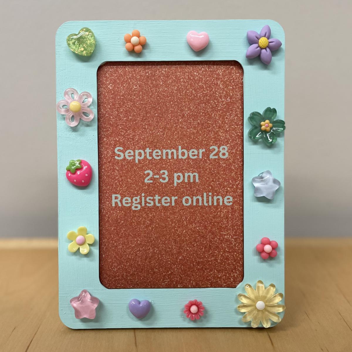 picture frame decorated with charms