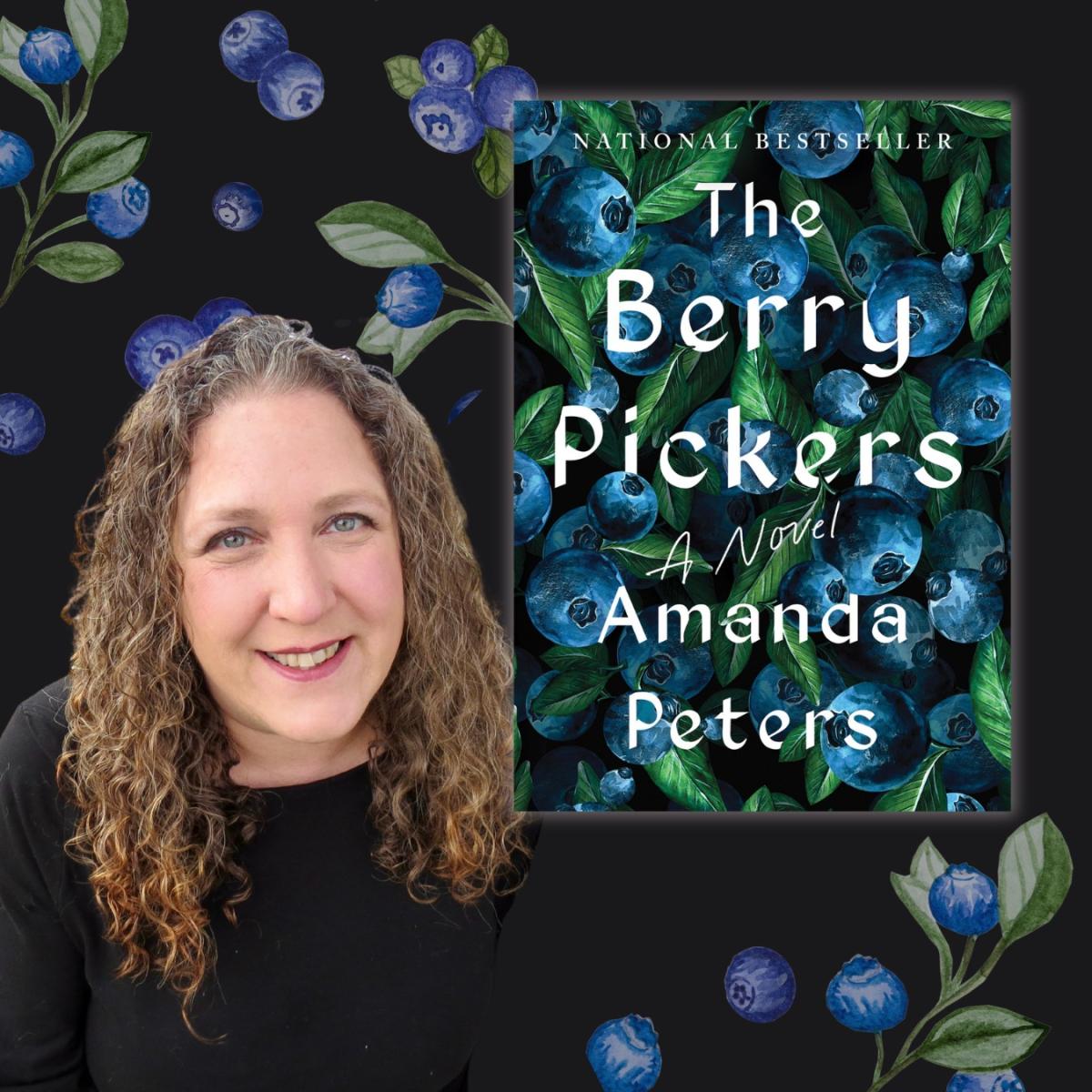 A photo of Amanda Peters and her book, The Berry Pickers.